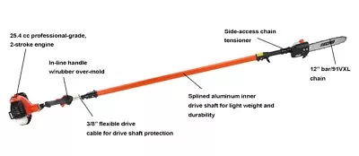 ECHO 25.4cc POWER PRUNER IN-LINE HANDLE TELESCOPING   PPT-2620H • $629