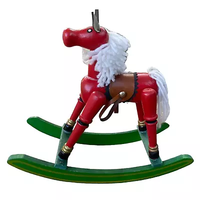 Vintage Wooden Rocking Horse Kids Toy 9  Tall 10  Long 41/2  Christmas Decor • $19.99