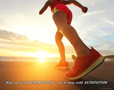 Running Motivational Poster Print Womens Jogging Shoes Shorts Boston Marathon  • $9.95