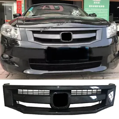 Fit For Honda Accord 8th 2008 2009 2010 Carbon Fiber Front Grille Mugen 1pcs • $199.22