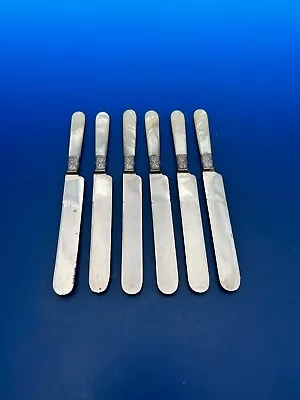 Antique Set Of 6 Mother Of Pearl Matching Luncheon Knives • $59