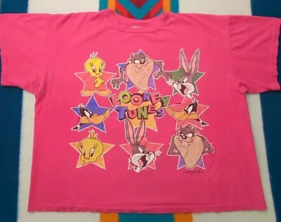 Vintage Looney Tunes Shirt Single Stitch USA 1996 Taz Bugs Bunny Distressed 3XL • $39.91