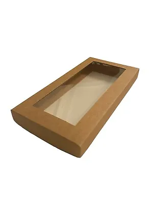 10 Brown Dl Size Gift Boxes With Windowgreeting Card Jewellery Box22cm X 11cm • £7.99