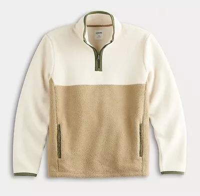 Men's Big & Tall Sonoma Quarter Zip Arctic Fleece Color Beige Tan Size LT • $25