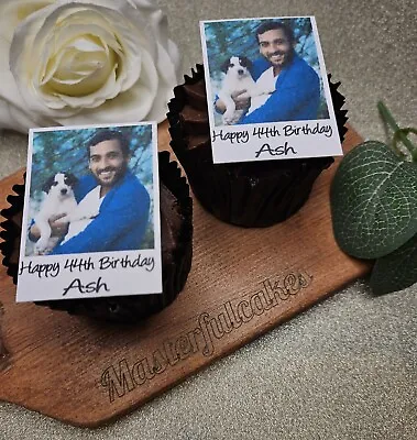 Edible Personalised Cake Toppers In The Style Of A Polaroid Camera Photo. Wafer • £8.30