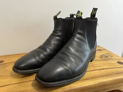 RM Williams Comfort Craftsman Boots Mens 10.5G Black Yearling Dress Shoes • $320