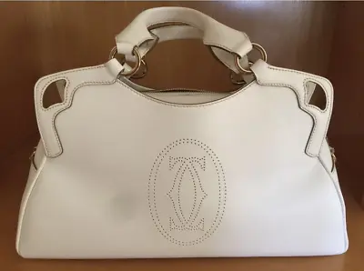 $1350 • Buy Cartier Handbag Marcello De Ladies White Shoulder Bag
