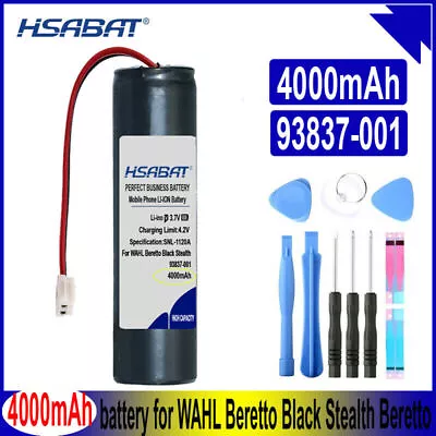 HSABAT 93837-001 4000mah Battery For WAHL Beretto Black Stealth Beretto Chrome • $54.55
