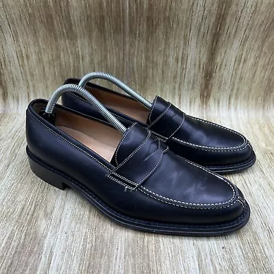 Martin Dingman Penny Loafers Men's Size 9 Black Leather Slip On Dress Shoes • $59