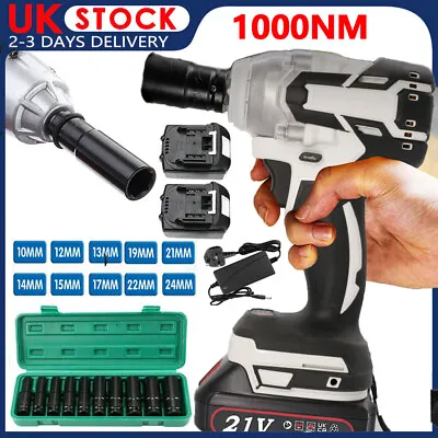 Cordless 1/2  Impact Wrench Impact Driver Ratchet Rattle Nut Gun 21V 4.0A Li-ion • £34.99