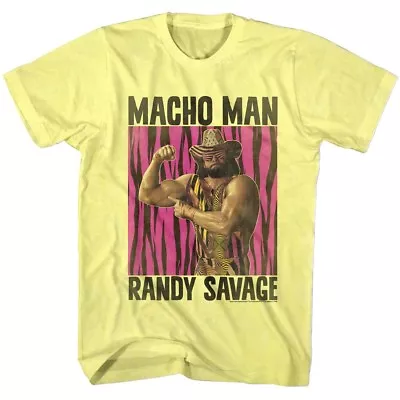 Macho Man Randy Savage Pink Tiger Stripes Men's T Shirt Wrestler Zebra Costume • $26.50