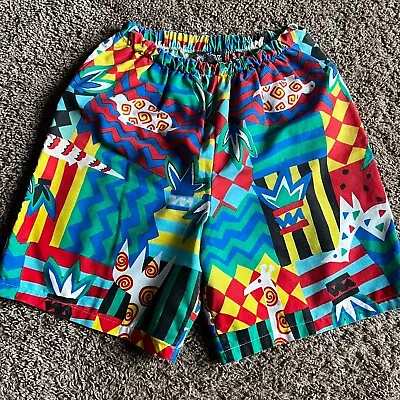 Vintage 80s Safari Justfitz African Coast Beach Shorts Unisex Size S/M Elastic • $30