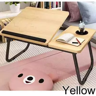 Foldable Laptop Stand Desk Table Tray Bed Study Portable Adjustable Wooden • $22.99