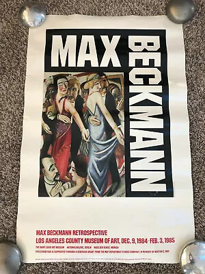 Ultra Rare - 1984 Max Beckmann Exhibition Poster -  Dance In Baden  1923 • $199.75