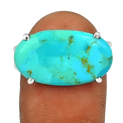 Composite Kingman Blue Mohave Turquoise 925 Silver Ring Jewelry S.10 CR35468 • $12.99