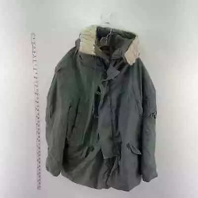 Vintage U.S. Army N-3B Extreme Cold Weather Faux Fur Trim Green Men's Coat  L • $99