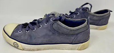 UGG Evera Sneakers Purple Suede Lace Up Low Top Sheepskin Argyle Women's 7.5 • $9.99