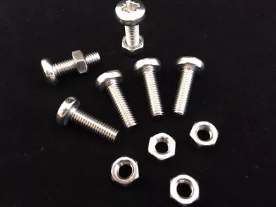 Stainless Steel Pozi Pan Head Machine Screws And Metric Nuts To Suit M3 M4 M5 M6 • £3.88