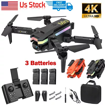 2024 RC Drone With 4K HD Dual Camera WiFi FPV Foldable Quadcopter + 3 Battery US • $35.99