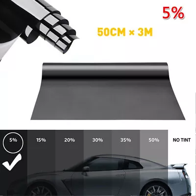 5% VLT Window Tint Film Black Roll Car Auto Home 56cm X 3m Tinting Tool DIY New • $23.88