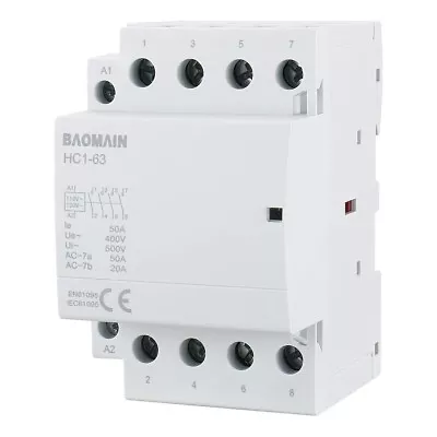 4 Pole Contactor With 120Volt AC Coil 50A HC1-63 Universal Circuit Control 35mm • $24.29