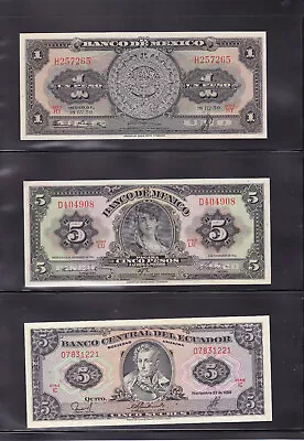Banco De Mexico Notes - Various Issue Dates - ( 1959 1961 & 1988 ) • $2.99