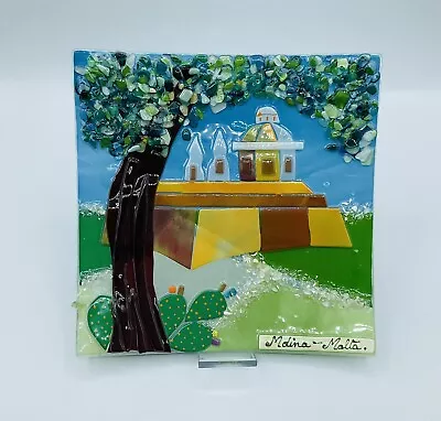 Mdina Glass Malta Scene Fused Art Glass Mediterranean • $95