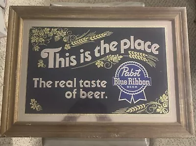 Vintage Pabst Blue Ribbon “This Is The Place Bar Mirror”Brand New In Plastic • $64.99