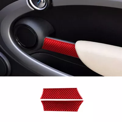 2pcs Red Carbon Fiber Interior Door Handle Cover For Mini Cooper R55 R56 07-10 • $13.48