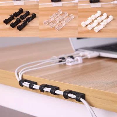 20PCS Cable Drop Clip Desk Tidy Wire Cord Lead Cord Holder Organizer Hold L FT • £3.34