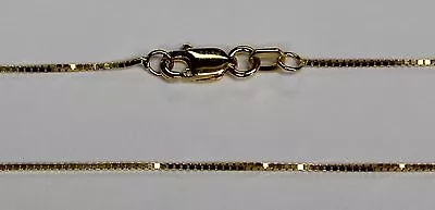 18Kt 18K Yellow Solid Gold 16  18  20  24  Dainty .7mm Box Chain Lobster Cat • $205