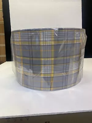 Grey Yellow Checked Pattern Light Shade Table Lamp Or Ceiling Pendant • £19.95