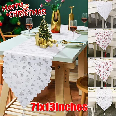 £6.99 • Buy Christmas Table Runner Star Christmas Tree Design Table Runner Tablecloth Decor