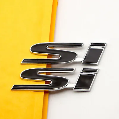 2Pcs Chrome Black Metal SI Emblem Car Fender Trunk Mugen Badge 3D Logo Sticker • $9.99