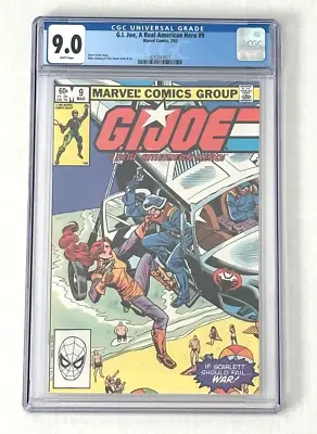 G.I. Joe A Real American Hero #9 CGC 9.0 White Pages Bronze Age Marvel Comic • $69.95