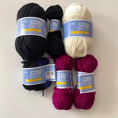 Destash 280g Of Lincraft Cosy Wool 8 Ply 100% Wool Yarn Mixed Lot Of 4 Colours • $7.50