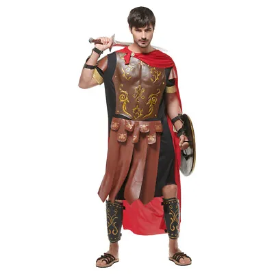 Men Roman Empire Gladiator Costume Set Halloween Armor Soldier Role Play US  • $49.99