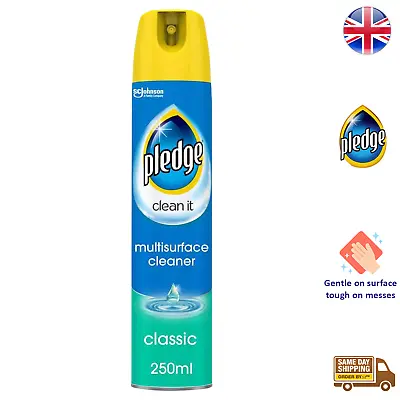 Pledge Classic Multi Surface Cleaner Spray For Granite Wood Marble 250ml • £6.38