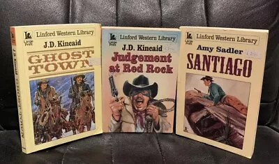 3 Large Print WESTERNS Paperback Linford Western Library - Judgement At Red Rock • £6.99