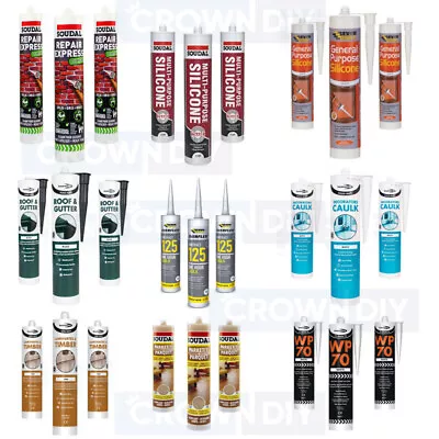 £11.25 • Buy 3 TUBES Of VARIOUS General Purpose Silicone Sealants Caulk Filler Adhesive 300ml