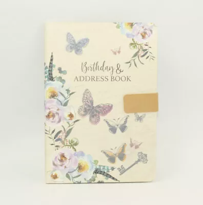 A5 Size Address & Birthday Book Satin Fabric Floral Design Magnetic Closure  • £10.34