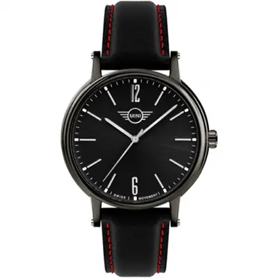 Watch Leather Mini Cooper BMW Swiss Made Watch Strap Black With Stitching Red • $138.12