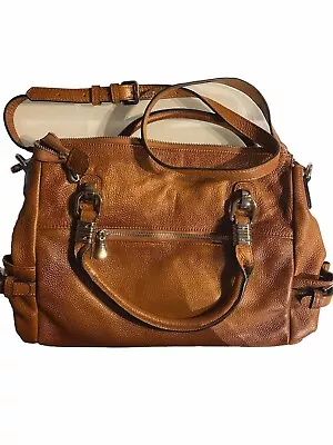 F-Zone Brown Genuine Leather Large Vintage Style Purse Shoulder Bag Tote • $25