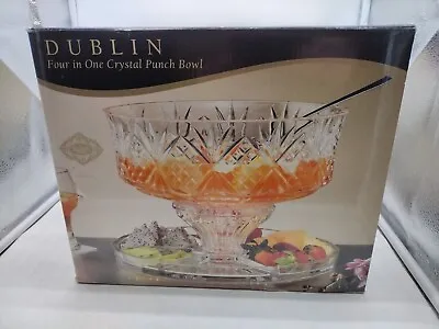 Dublin Four In One Cake Stand/punch Bowl/ Serving Bowl/ Stand With Dome Lid • $59.99