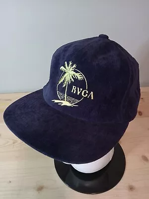 Mens Rvca Blue Corduroy Mid Fit Cap Adjustable Hat One Size • $12.99