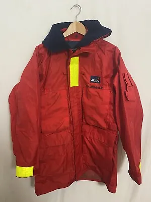 Vintage Musto Red Offshore Sailing Waterproof Coat Jacket Size M MPX HiVis Hood • £100