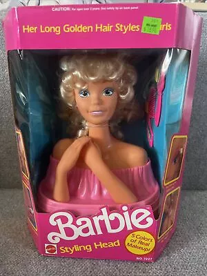 Vtg Barbie Styling Head 1991 NIB Mattel Toys #7227 W/5 Colors Real Makeup NOS • $99.99