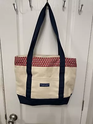 Vineyard Vines Custom Collection Canvas Tote Bag Zippered Inner Pockets • $15