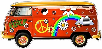 Hippie Bus Vehicles Volkswagen Car Bumper Window Sticker Decal 6 X3.5  • $3.85