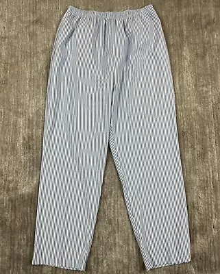 Vintage Haband Pants Womens 18 Blue Striped Made In USA Polyester Pull On • $19.99